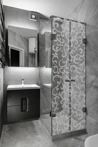 glass panel with sandblasting