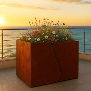 powder-coated steel planter