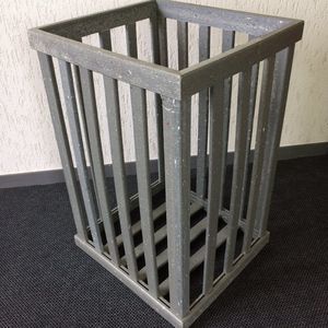 metal trash can