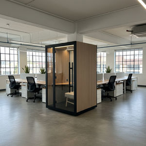 office pod with built-in lighting