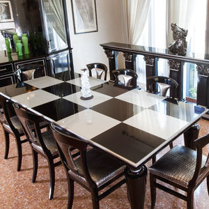 dining table with chess board