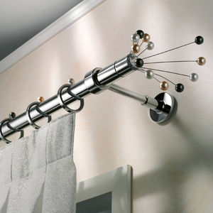 chromed metal curtain rod