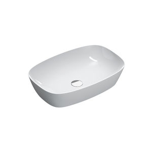 countertop washbasin / oval / ceramic / commercial