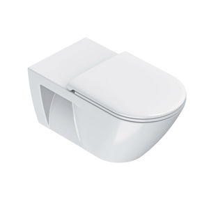wall-hung toilet / ceramic / rimless / for handicapped