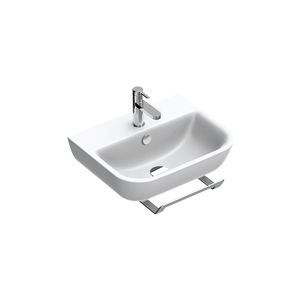 wall-mounted washbasin / rectangular / ceramic / contemporary