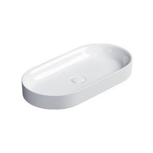countertop washbasin / oval / ceramic / contemporary