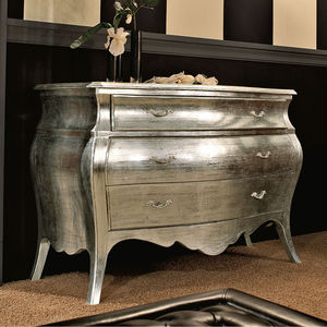 traditional chest of drawers / wooden / silver