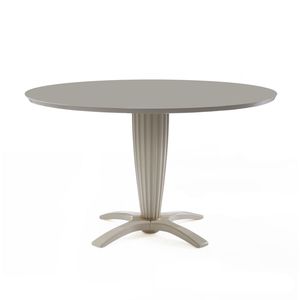contemporary dining table / solid wood / lacquered wood / round