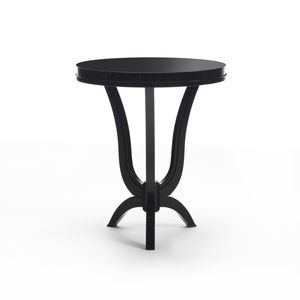 traditional side table / solid wood / round