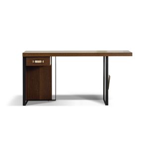 oak desk / ebony / leather / composite