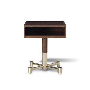 contemporary bedside table / wooden / metal base / rectangular