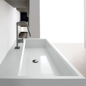 countertop washbasin / rectangular / Solid Surface / contemporary
