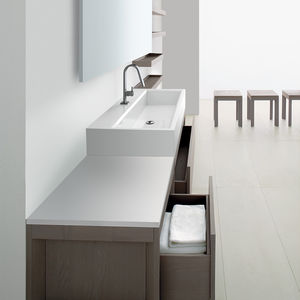 countertop washbasin / rectangular / Solid Surface / contemporary
