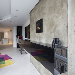 contemporary TV wall unit / lacquered wood