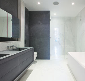contemporary bathroom / ash / marble / lacquered