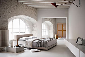 double bed / contemporary / upholstered / with upholstered headboard