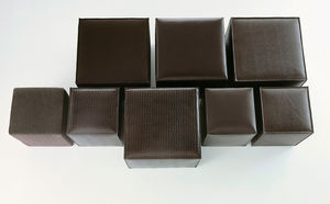contemporary pouf / leather / with washable removable cover / modular
