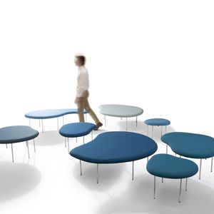 contemporary ottoman / fabric / upholstered / indoor