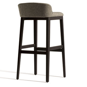 contemporary bar chair / upholstered / with footrest / sled base