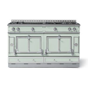 gas range cooker / electric / dual-fuel / stainless steel