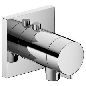 shower mixer tap / wall-mounted / chromed metal / thermostatic