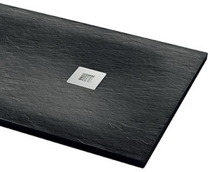 rectangular shower base / floor level / resin / non-slip