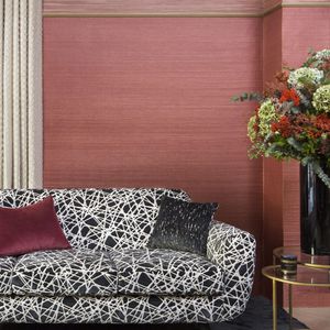 contemporary wallpaper / striped / fabric look / brown