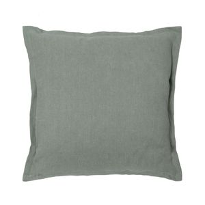 square cushion / plain / linen / blue