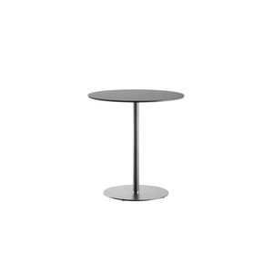 contemporary bistro table / glass / steel base / round