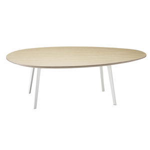 contemporary coffee table / MDF / plywood / steel base