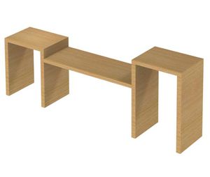 contemporary shelf / lacquered MDF / wood veneer / natural oak