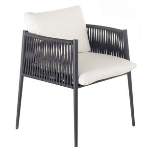 contemporary chair / with armrests / with removable cushion / aluminum