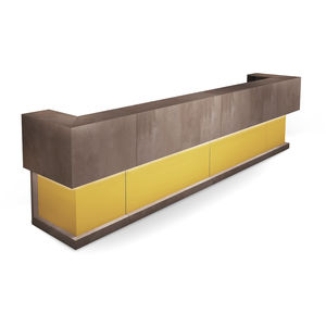 wooden reception desk