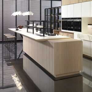 contemporary kitchen / wood veneer / particle board / extruded aluminum