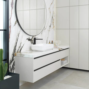 bathroom cabinet with built-in lighting