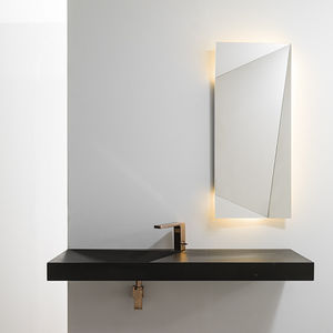 wall-mounted mirror / LED-illuminated / contemporary / rectangular