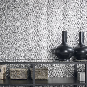 indoor mosaic tile / wall / metal / hexagonal