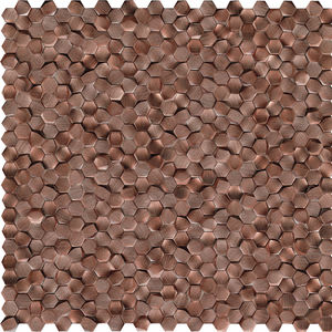 indoor mosaic tile / wall / aluminum / hexagonal