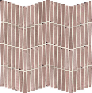indoor mosaic tile / wall / aluminum / rectangular