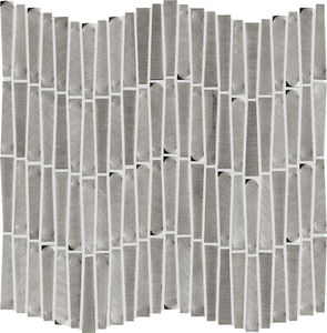 indoor mosaic tile / wall / aluminum / rectangular