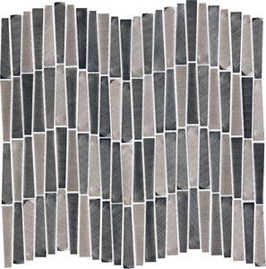 indoor mosaic tile / wall / aluminum / rectangular