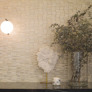 indoor mosaic tile / wall / aluminum / rectangular