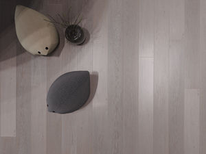 engineered parquet floor / glued / oak / brushed