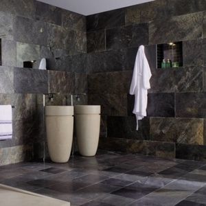 indoor tile / bathroom / wall / slate