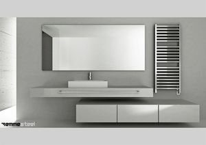hot water towel radiator / electric / steel / original design