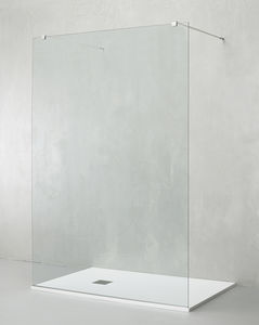 fixed shower screen / rectangular / glass / home