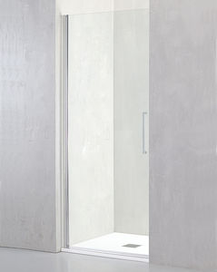 tempered glass shower cubicle / rectangular / with hinged door