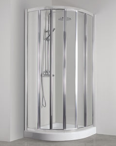 glass shower cubicle / acrylic / corner / with sliding door