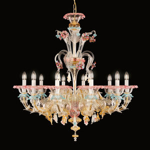classic chandelier / blown glass / Murano glass / LED
