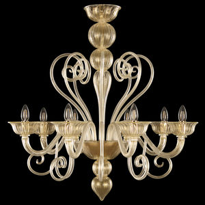 traditional chandelier / blown glass / Murano glass / incandescent